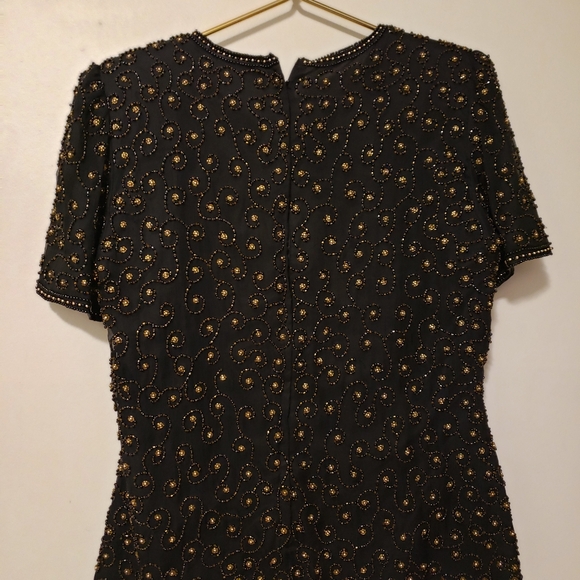 Womens Silk Beaded Top Zipper Back - Picture 5 of 6